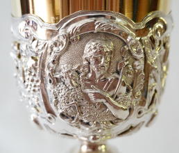 Antique solid silver gilt French Baroque Chalice